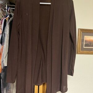 Cato Elegant‎ Brown sheer Women's long sleeve cardigan size small